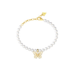 Guess JUBB06124JWYGS narukvica Borboleta Pearl Gold Tone Plated Stainless Steel Romantic Glam