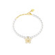 Guess JUBB06124JWYGS narukvica Borboleta Pearl Gold Tone Plated Stainless Steel Romantic Glam