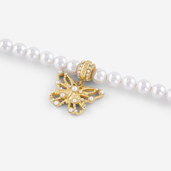 Guess JUBB06124JWYGS narukvica Borboleta Pearl Gold Tone Plated Stainless Steel Romantic Glam