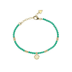 Guess JUBB06147JWYGGNS narukvica JAIPUR SPLENDOR Edition Emerald Green Gold Tone 4G Logo