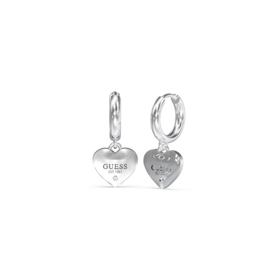 Guess JUBE03145JWRHT/U minđuše HUGGIE ME Swarovski Crystal Silver Plated Stainless Steel 26mm