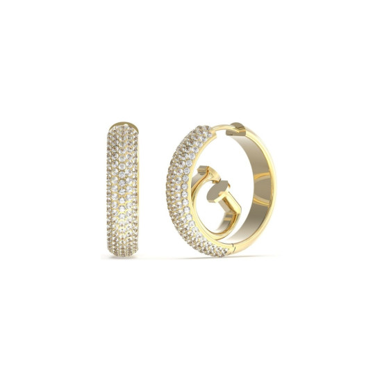 Guess JUBE03299JWYGT/U minđuše alke CRAZY EARRINGS Swarovski Crystal Gold Tone Plated Stainless Steel 20mm