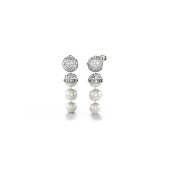 Guess JUBE04450JWRHT/U minđuše Silver Crystal Bead Plated Stainless Steel 42mm
