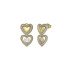 Guess JUBE05025JWYGT/U minđuše Beloved Double Heart Gold Tone Stainless Steel 25mm