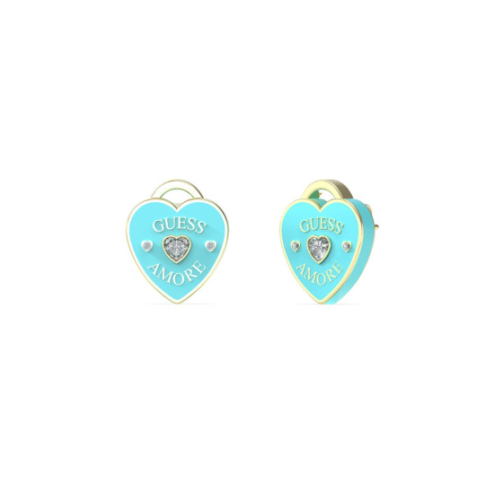Guess JUBE05054JWYGLBT/U minđuše Amore Turquoise Emajl Gold Plated Stainless Steel 14mm