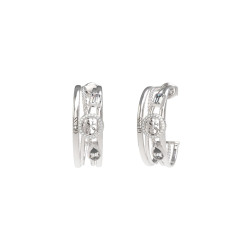Guess JUBE05236JWRHT/U minđuše alke Hoop 4G Silver Tone Plated Stainless Steel Swarovski Crystal 25mm