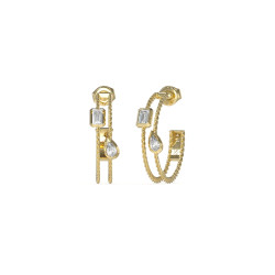 Guess JUBE05245JWYGT/U minđuše alke 4G Light Gold Tone Plated Stainless Steel Swarovski Crystal 28mm