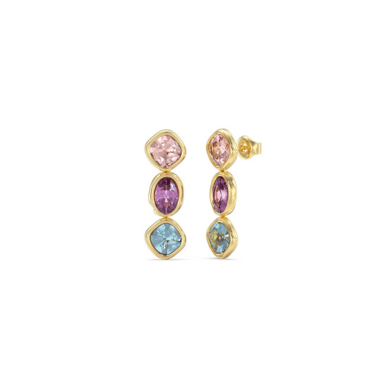 Guess JUBE05312JWYGMCT/U minđuše Mamounia Multi Color Crystals Gold Tone 30mm