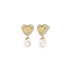 Guess JUBE06006JWYGT/U minđuše Beloved Pearl Heart Gold Tone Stainless Steel 22mm Elegant Glam