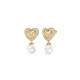Guess JUBE06006JWYGT/U minđuše Beloved Pearl Heart Gold Tone Stainless Steel 22mm Elegant Glam