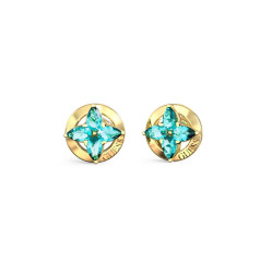 Guess JUBE06040JWYGAQT/U minđuše Secret Garden Collection Gold Tone Turquoise Flower 9mm