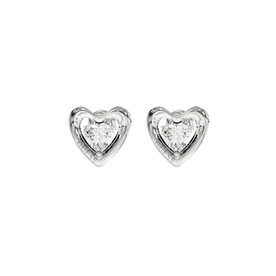 Guess JUBE06097JWRHT/U minđuše Beloved Heart Silver Plated Stainless Steel Everyday Jewelry 10mm