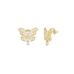 Guess JUBE06117JWYGT/U minđuše Borboleta Butterfly Pearl Gold Tone Plated Stainless Steel 25mm