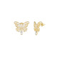 Guess JUBE06117JWYGT/U minđuše Borboleta Butterfly Pearl Gold Tone Plated Stainless Steel 25mm