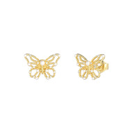 Guess  JUBE06123JWYGT/U minđuše Borboleta Butterfly Pearl Gold Tone Plated Stainless Steel 14mm Minimal