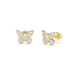 Guess JUBE06127JWYGT/U minđuše Borboleta Butterfly Pearl Gold Tone Plated Stainless Steel 14mm Minimal