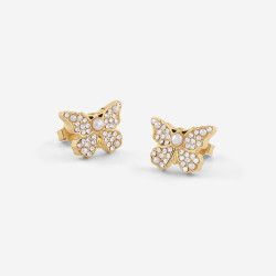 Guess JUBE06127JWYGT/U minđuše Borboleta Butterfly Pearl Gold Tone Plated Stainless Steel 14mm Minimal