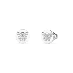 Guess JUBE06136JWRHT/U minđuše Borboleta Butterfly Silver Tone Plated Stainless Steel 10mm Minimal
