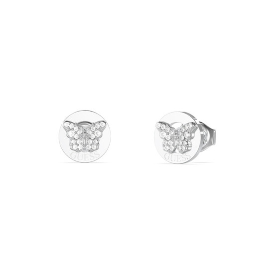 Guess JUBE06136JWRHT/U minđuše Borboleta Butterfly Silver Tone Plated Stainless Steel 10mm Minimal