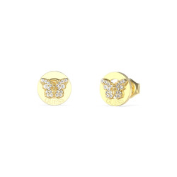 Guess JUBE06136JWYGT/U minđuše Borboleta Butterfly Pearl Gold Tone Plated Stainless Steel 10mm Minimal