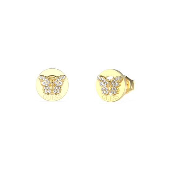 Guess JUBE06136JWYGT/U minđuše Borboleta Butterfly Pearl Gold Tone Plated Stainless Steel 10mm Minimal