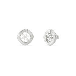 Guess JUBE06152JWRHT/U minđuše 4G Logo Silver Tone Plated Stainless Steel 9mm Minimal