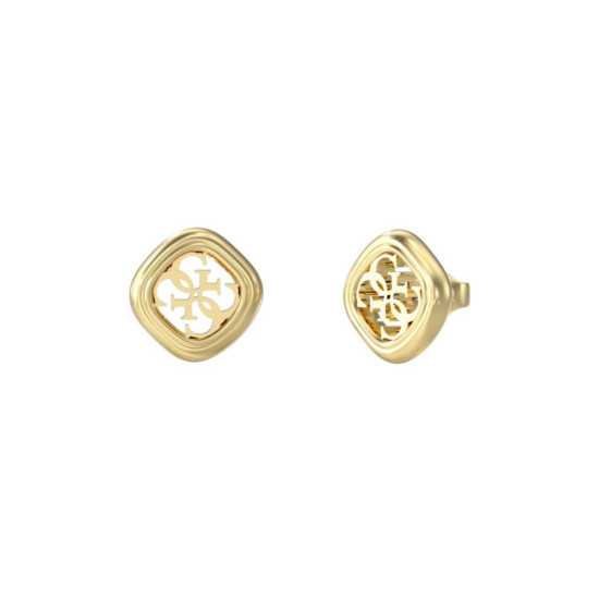 Guess JUBE06152JWYGT/U minđuše 4G Logo Gold Tone Plated Stainless Steel 9mm Minimal