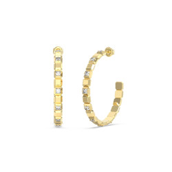 Guess JUBE06172JWYGT/U minđuše alke Ace Of Diamonds Gold Tone Plated Stainless Steel 50mm Glam Vibe