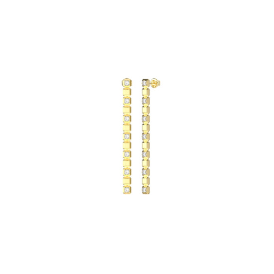 Guess JUBE06173JWYGT/U minđuše Ace Of Diamonds Gold Tone Plated Stainless Steel 75mm Glam Vibe