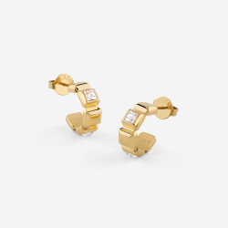Guess JUBE06183JWYGT/U minđuše alke Ace Of Diamonds Polished Gold Tone Stainless Steel Swarovski Crystal 15mm