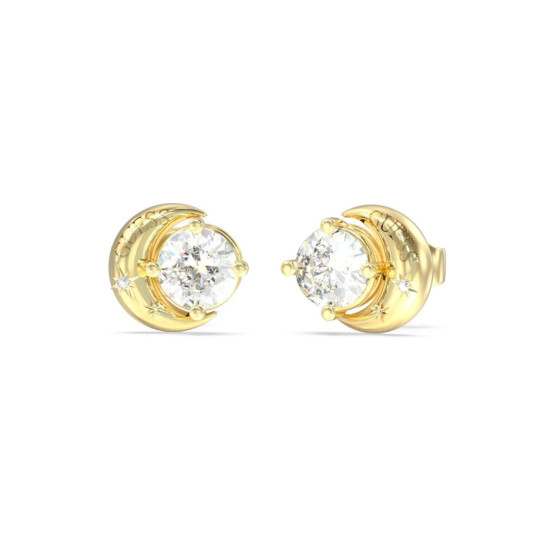 Guess JUBE06233JWYGT/U minđuše Aurora Moon & Diamond Effect Gold Tone 10mm FAZA MESECA BESTSELLER