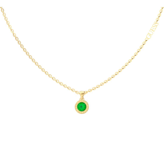 Guess JUBN02245JWYGEMT/U ogrlica Color My Day Gold Tone Emerald Green Cristal 10mm BESTSELLER