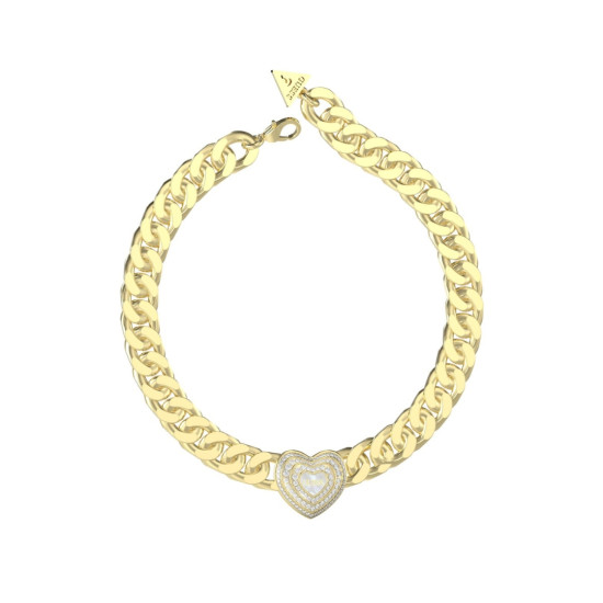 Guess JUBN04013JWYGWHT/U ogrlica Amani XL Bold Exclusive Swarovski Crystal Gold Tone Plated Stainless Steel