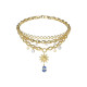 Guess JUBN05081JWYGWBT/U ogrlica SoleLuna XXL Gold Plated Stainless Steel Sun shaped charm with Crystal appliqué Pearl Pendant