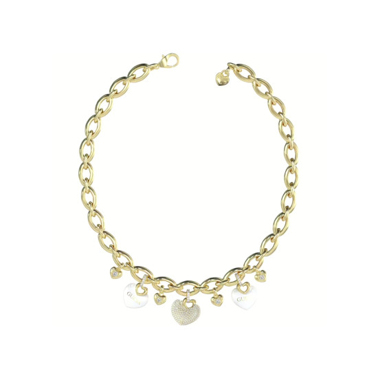 Guess JUBN05203JWYGWHT/U ogrlica Crazy in Love White Emajl Gold Plated Stainless Steel