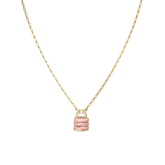Guess JUBN05411JWYGRST/U ogrlica My Secret Light Pink Emajl Gold Tone Gold Plated Stainless Steel Bestseller
