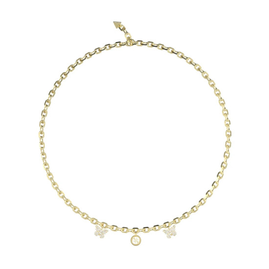 Guess JUBN06129JWYGT/U ogrlica Borboleta Butterfly Charms • Pearl & Crystal Gold Tone Plated Stainless Steel