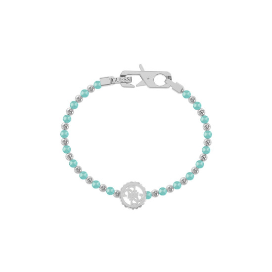 Guess JUMB03037JWSTTQS muška narukvica Log-In Turquoise Beaded Silver Stainless Steel