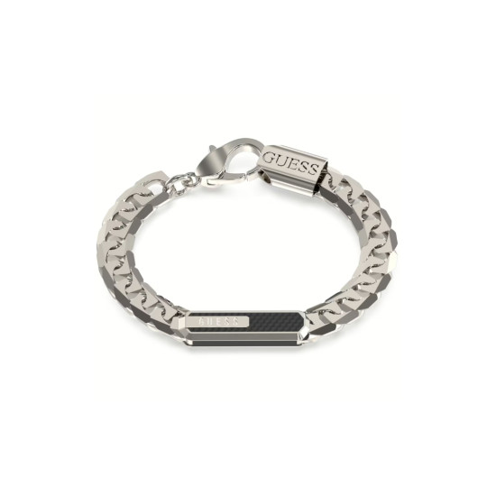 Guess JUMB04046JWSTBKS muška narukvica Racer Tag Trendy Silver Stainless Steel