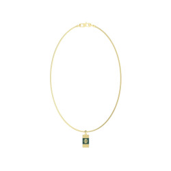 Guess JUMN05067JWYGGNT/U muška ogrlica Rebel Moon Gold Tone Stainless Steel Green Detail