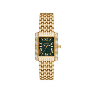 Michael Kors MK4742 ženski sat Petite Emery Pavé Gold Tone Deep Green Dial Pravougaono kućište Roman Numeral