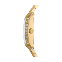 Michael Kors MK4826 ženski sat Petite Emery Pavé Gold Tone White Dial Pravougaono kućište Roman Numerals 27mm