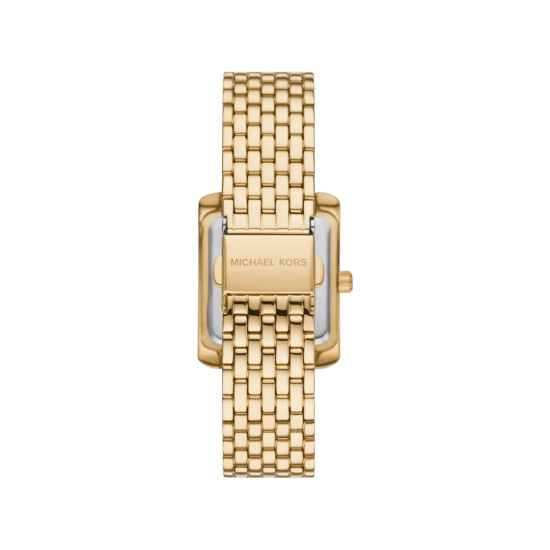 Michael Kors MK4826 ženski sat Petite Emery Pavé Gold Tone White Dial Pravougaono kućište Roman Numerals 27mm