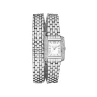 Michael Kors MK4834 ženski sat Petite Emery Pavé Silver Tone Double Wrap Roman Numeral
