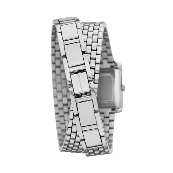 Michael Kors MK4834 ženski sat Petite Emery Pavé Silver Tone Double Wrap Roman Numeral