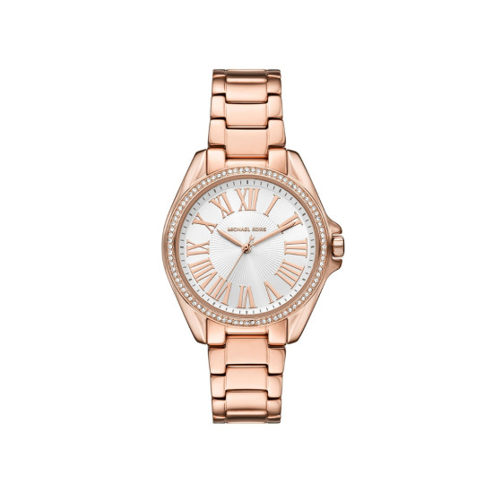 Michael Kors MK4853 ženski sat Kaycie Pavé Rose Gold Tone Roman Numeral White Dial 39mm