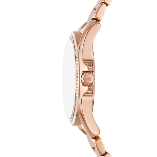 Michael Kors MK4853 ženski sat Kaycie Pavé Rose Gold Tone Roman Numeral White Dial 39mm