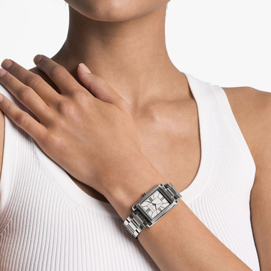 Michael Kors MK4906 ženski sat Essex Silver Tone Pravougaono kućište Classic Elegant