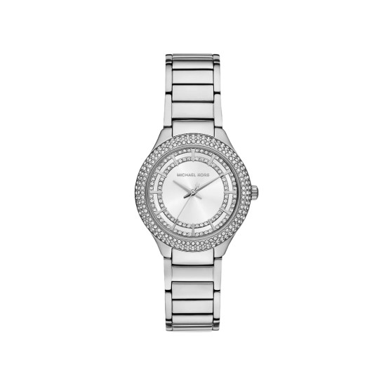 Michael Kors MK4943 ženski sat Mini Sylvia Pavé Silver Tone Mother of Pearl Dial 33mm