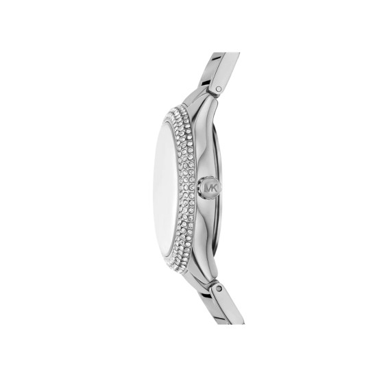 Michael Kors MK4943 ženski sat Mini Sylvia Pavé Silver Tone Mother of Pearl Dial 33mm
